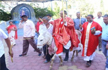 Catholic priest in Indore rides on white donkey for Palm Sunday rituals